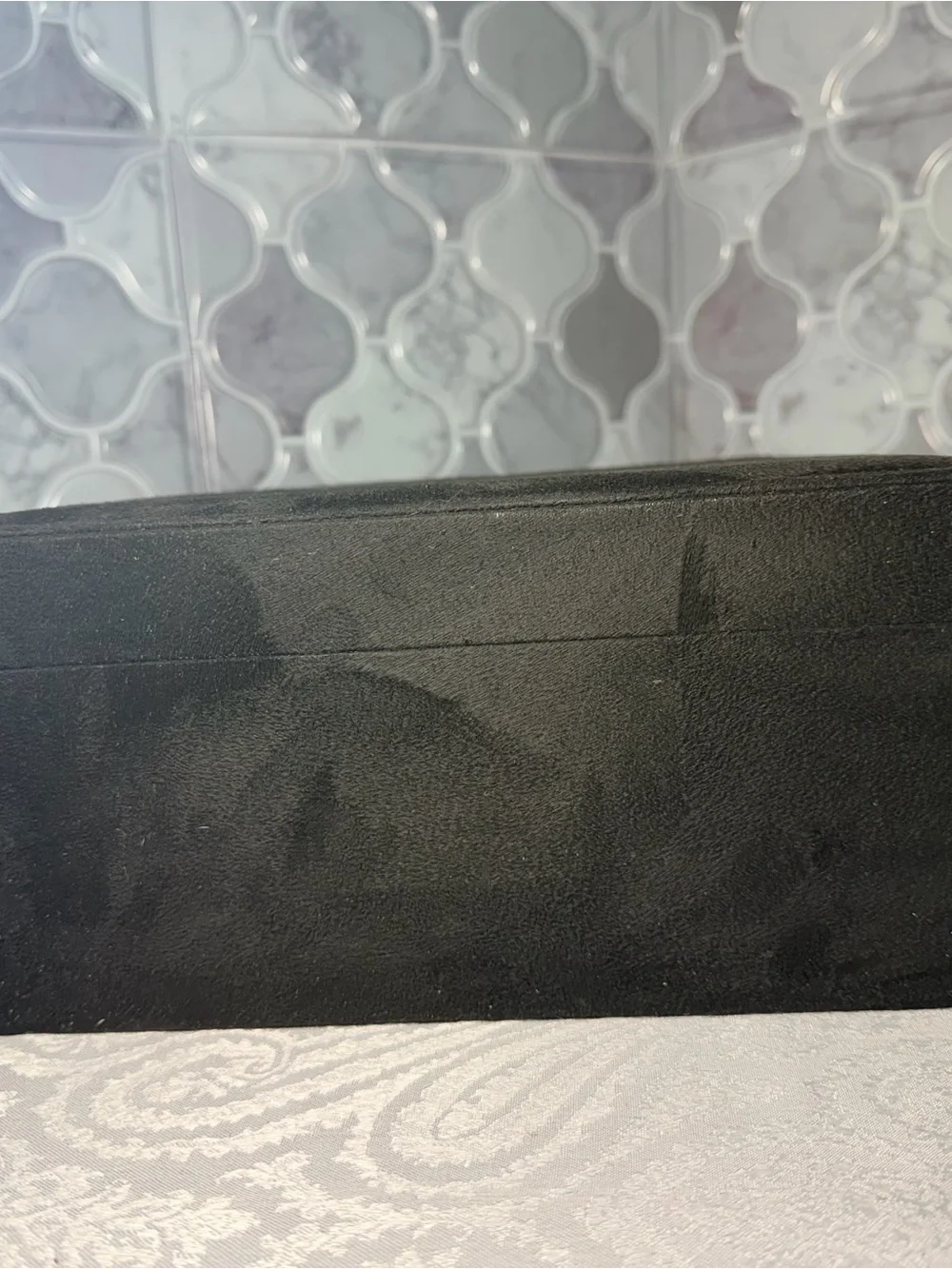 Black Men's Jewelry Storage Case with Ring Slots and Earring Panel